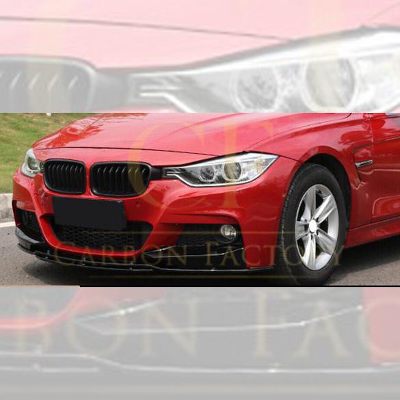 3D Style Gloss Black Front Splitter for BMW F30 F31 3 Series M Sport 12-19-Carbon Factory