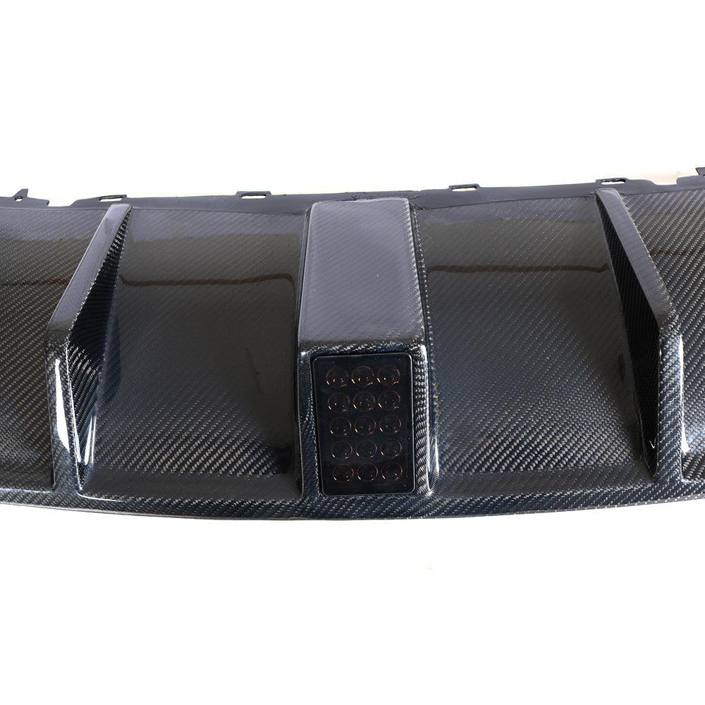 Audi 8V RS3 Saloon Carbon Fibre Rear Diffuser with LED 17-20 by Carbon Factory-Carbon Factory