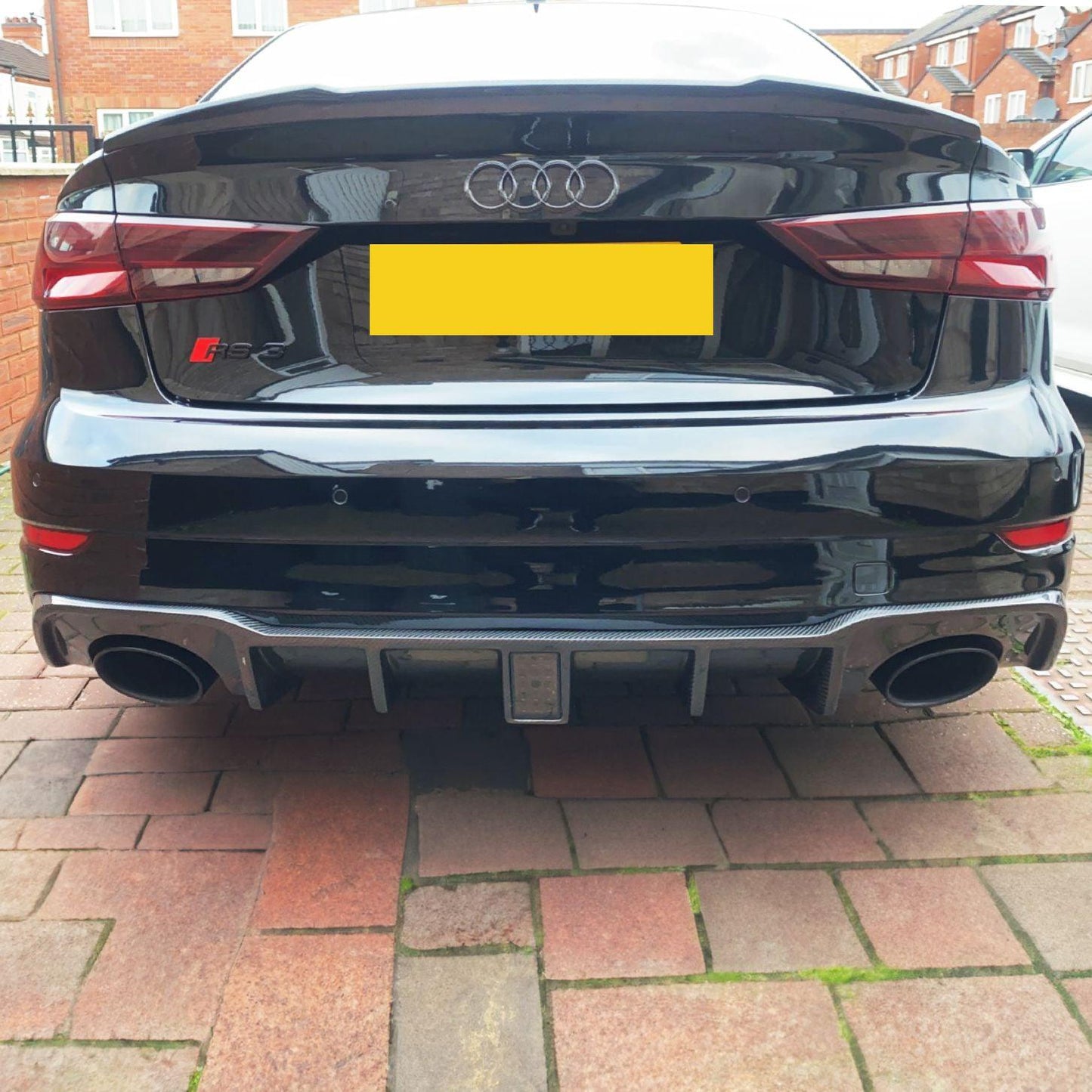 Audi 8V RS3 Saloon Carbon Fibre Rear Diffuser with LED 17-20 by Carbon Factory-Carbon Factory