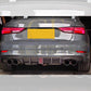 Audi 8V RS3 Saloon Carbon Fibre Rear Diffuser with LED 17-20 by Carbon Factory-Carbon Factory