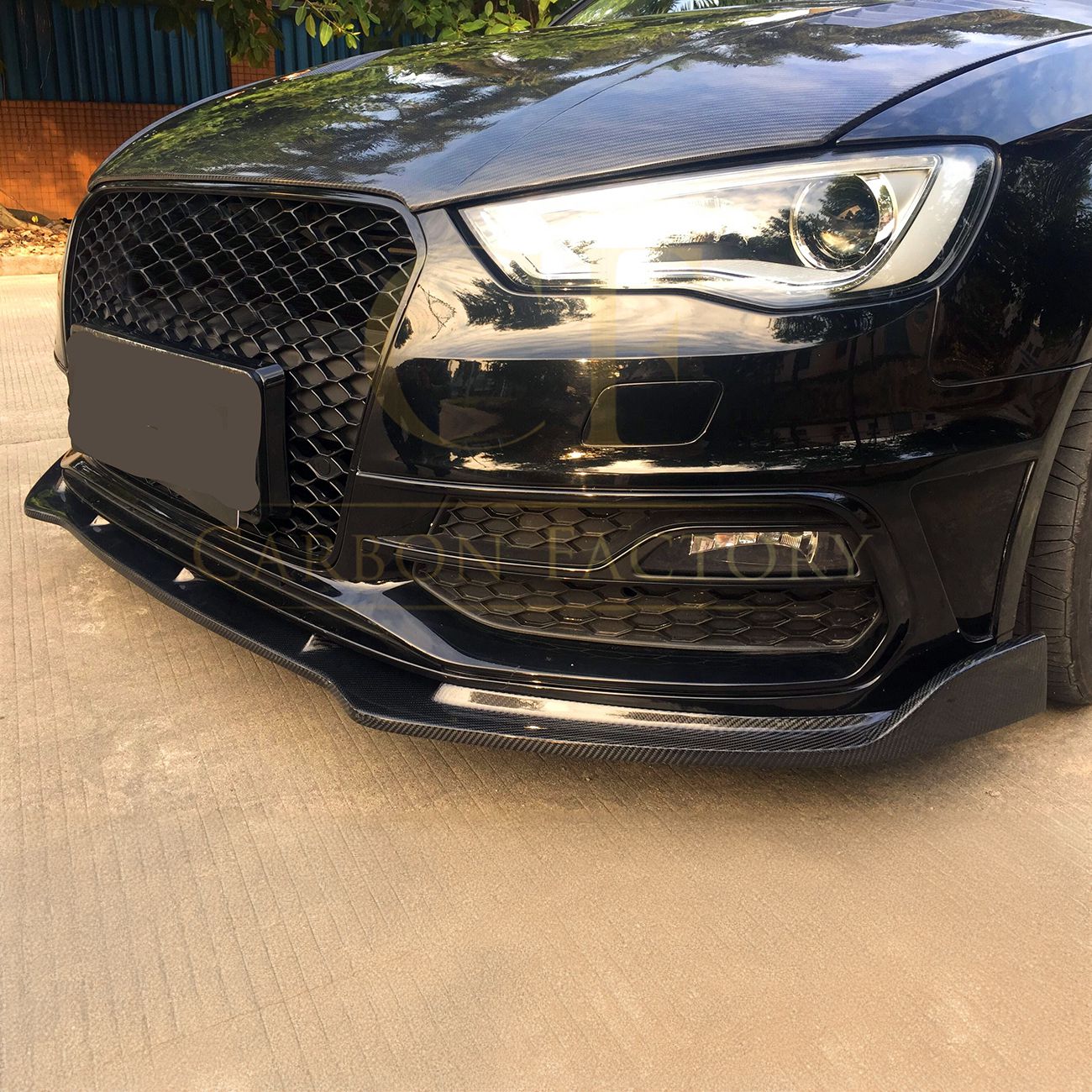 Audi A3 Hatchback S Line & S3 M Style Carbon Fibre Front Splitter 13-15-Carbon Factory