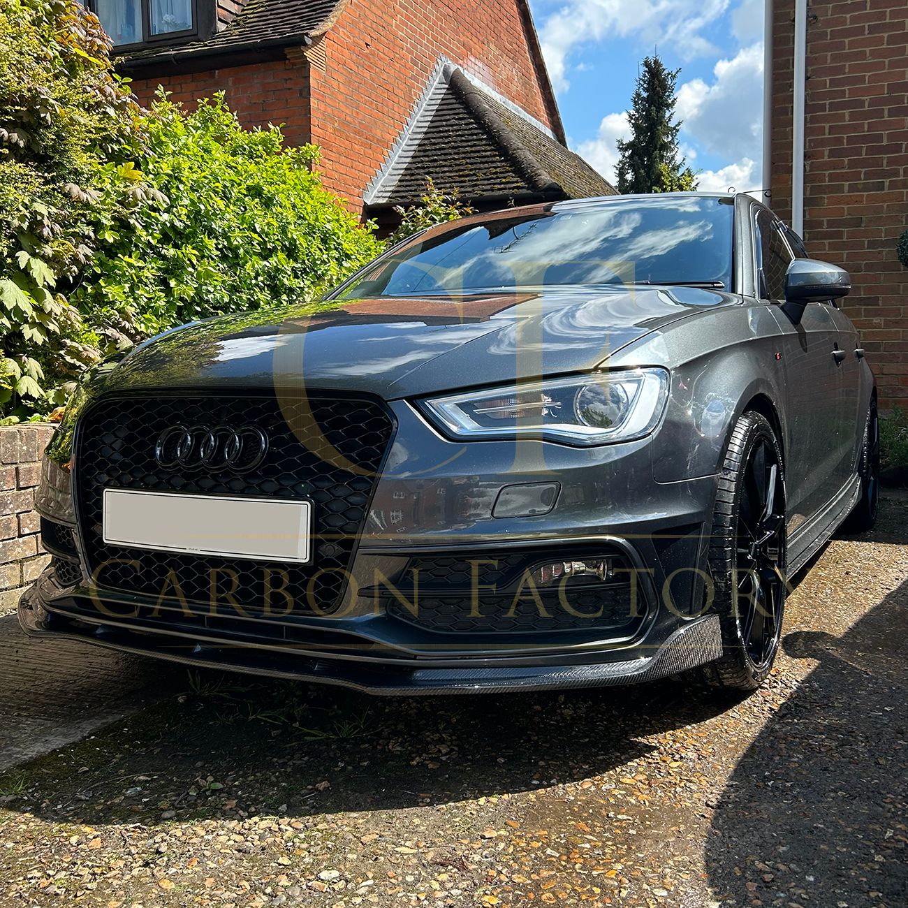 Audi A3 Hatchback S Line & S3 M Style Carbon Fibre Front Splitter 13-15-Carbon Factory