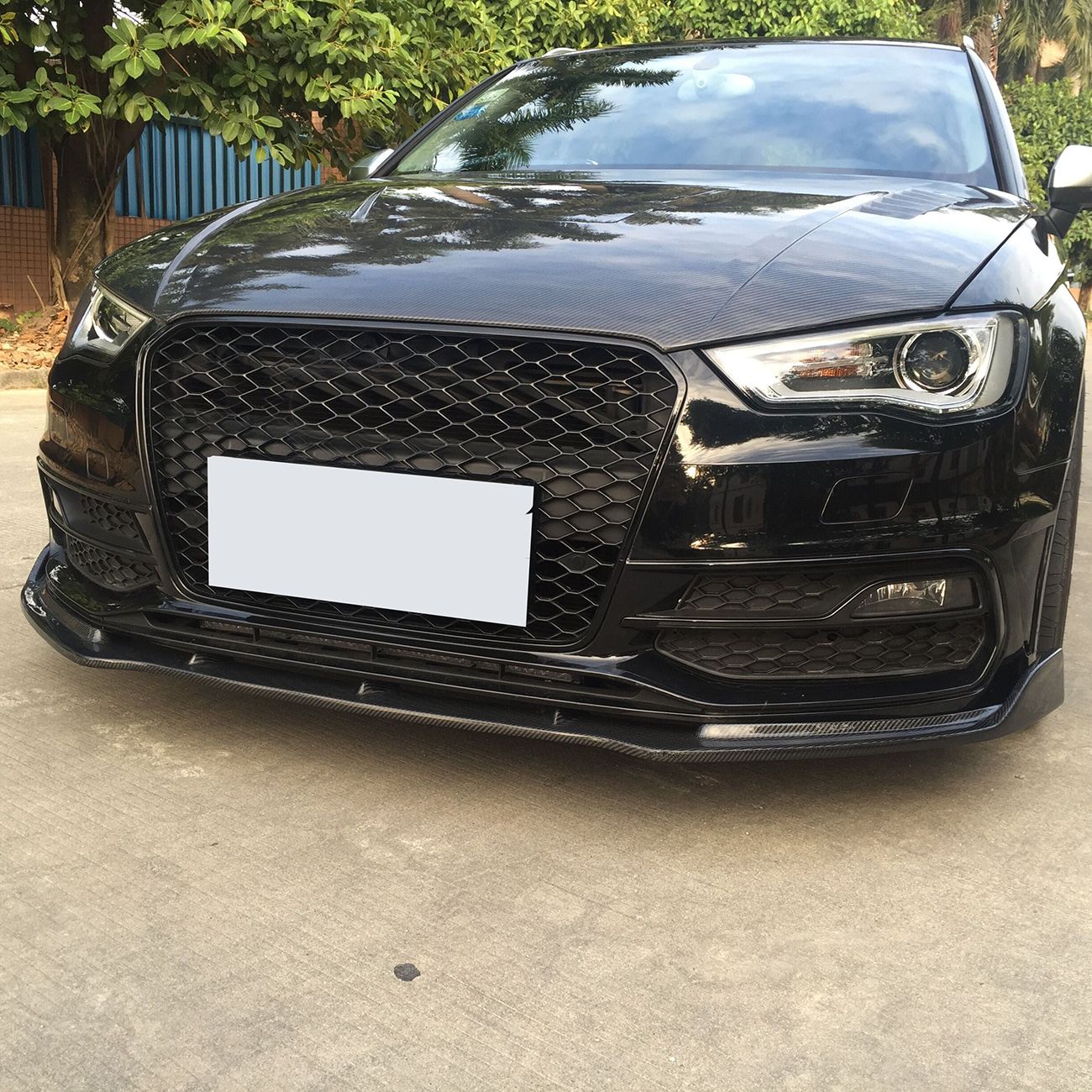 Audi A3 Hatchback S Line & S3 M Style Carbon Fibre Front Splitter 13-15 by Carbon Factory-Carbon Factory