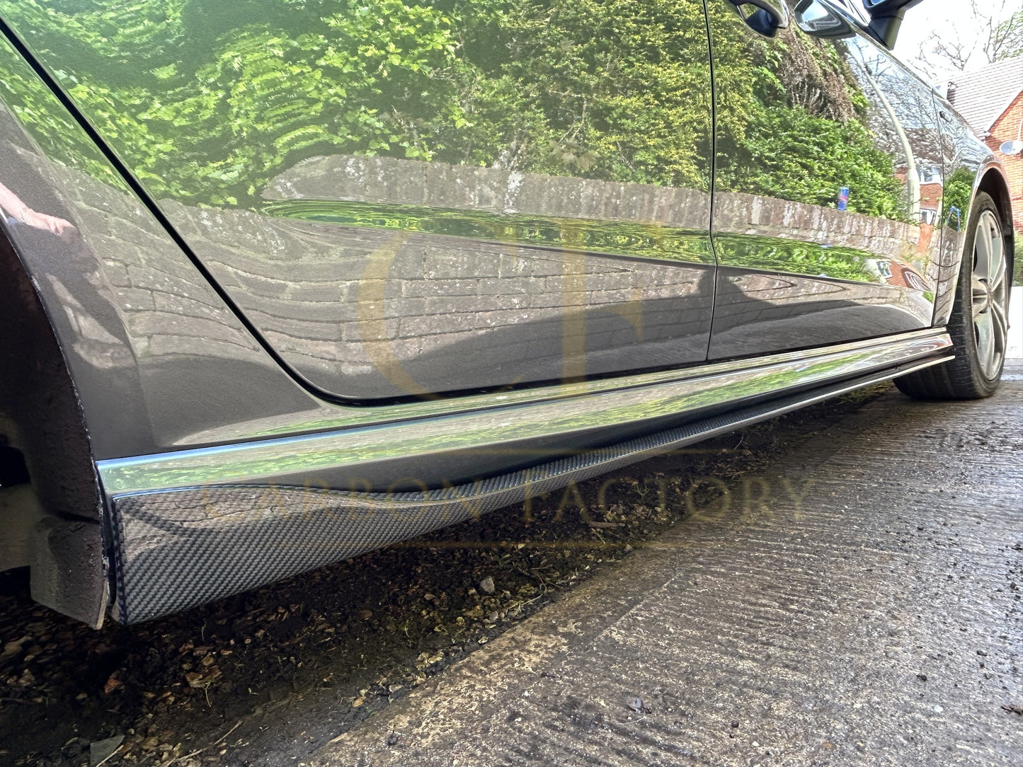 Audi A3 Hatchback S Line V Style Carbon Fibre Side Skirt 13-15-Carbon Factory
