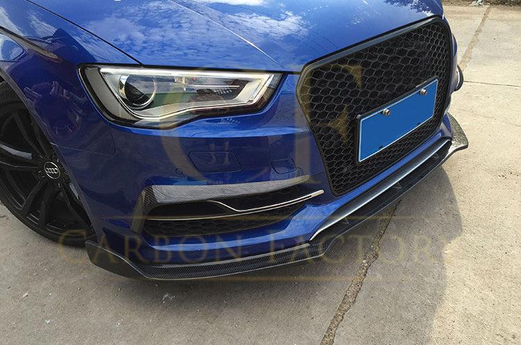 Audi A3 S Line S3 Saloon Carbon Fibre Front Bumper Trims 13-15 by Carbon Factory-Carbon Factory