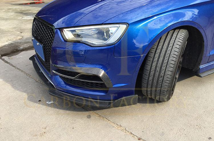 Audi A3 S Line S3 Saloon Carbon Fibre Front Bumper Trims 13-15 by Carbon Factory-Carbon Factory