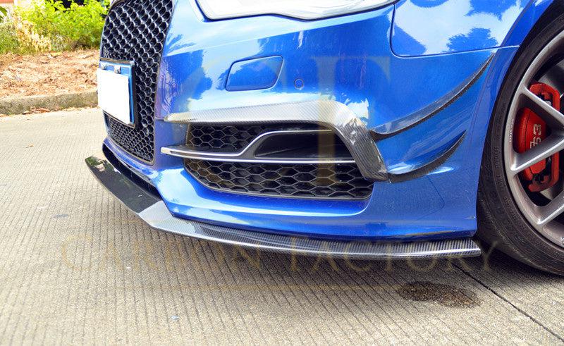 Audi A3 S Line S3 Saloon Carbon Fibre Front Bumper Trims 13-15 by Carbon Factory-Carbon Factory