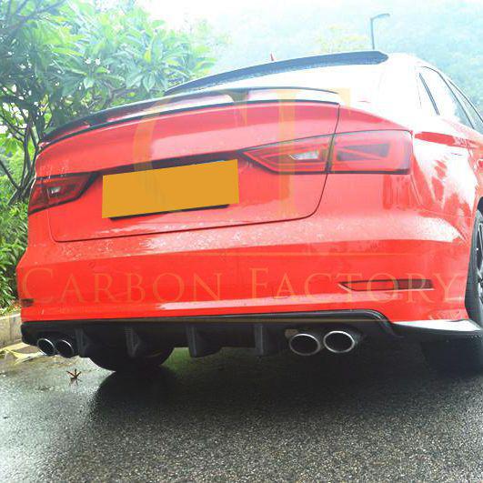 Audi A3 S Line S3 Saloon RS Style Carbon Fibre Rear Diffuser 13-15 by Carbon Factory-Carbon Factory