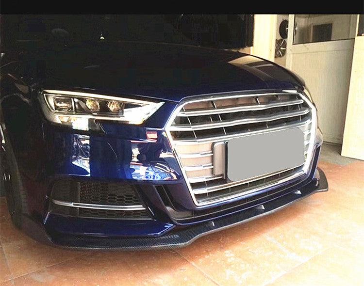 Audi A3 Saloon S Line & S3 RS Style Carbon Fibre Front Splitter 16-19 by Carbon Factory-Carbon Factory