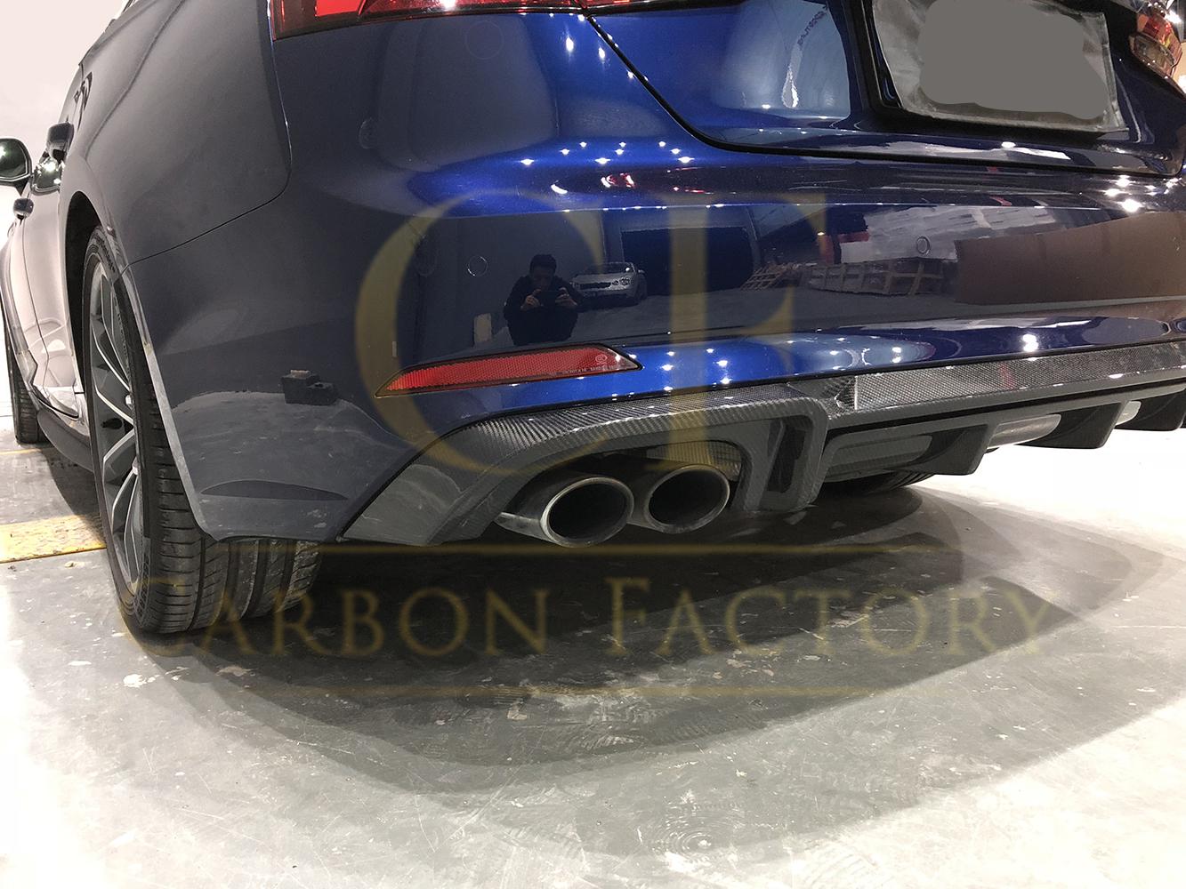 Audi B9 A5 S Line & S5 V Style Carbon Fibre Rear Diffuser 17-19 by Carbon Factory-Carbon Factory