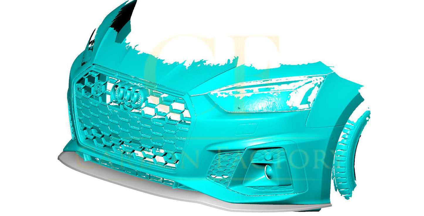 Audi B9.5 A5 S Line & S5 R Style Carbon Fibre Front Splitter 20-22-Carbon Factory