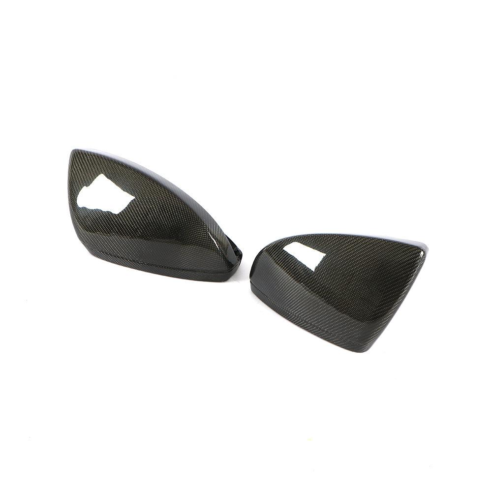 Audi C8 A6 RS6 A7 A8 Replacement Carbon Mirror Covers 19-23 (Left Hand Drive)-Carbon Factory