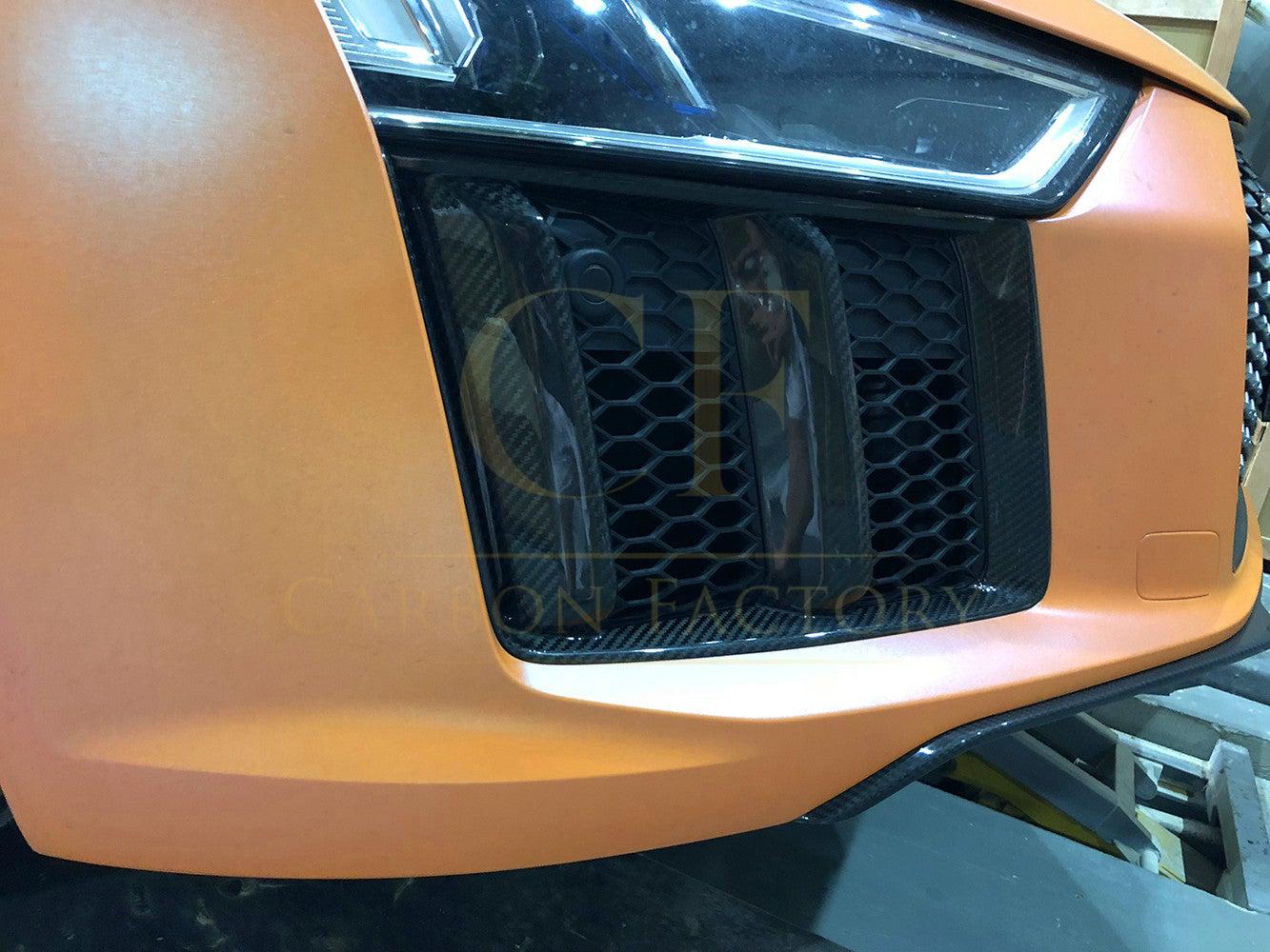 Audi R8 V10 Gen 2 Pre-Preg Carbon Fibre Front Bumper Side Trims 15-19 by Carbon Factory-Carbon Factory