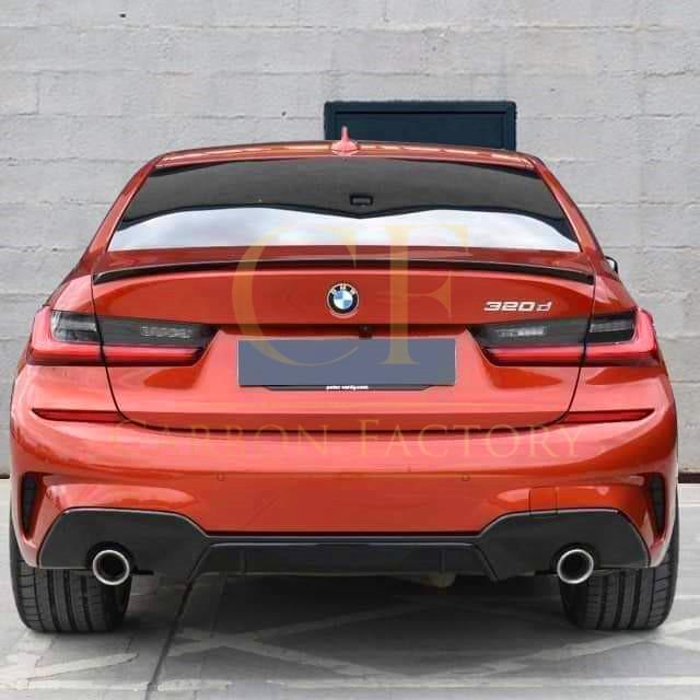 BMW 3 Series G20 G21 Gloss Black MP Style Rear Diffuser 19-22 Dual exhaust-Carbon Factory