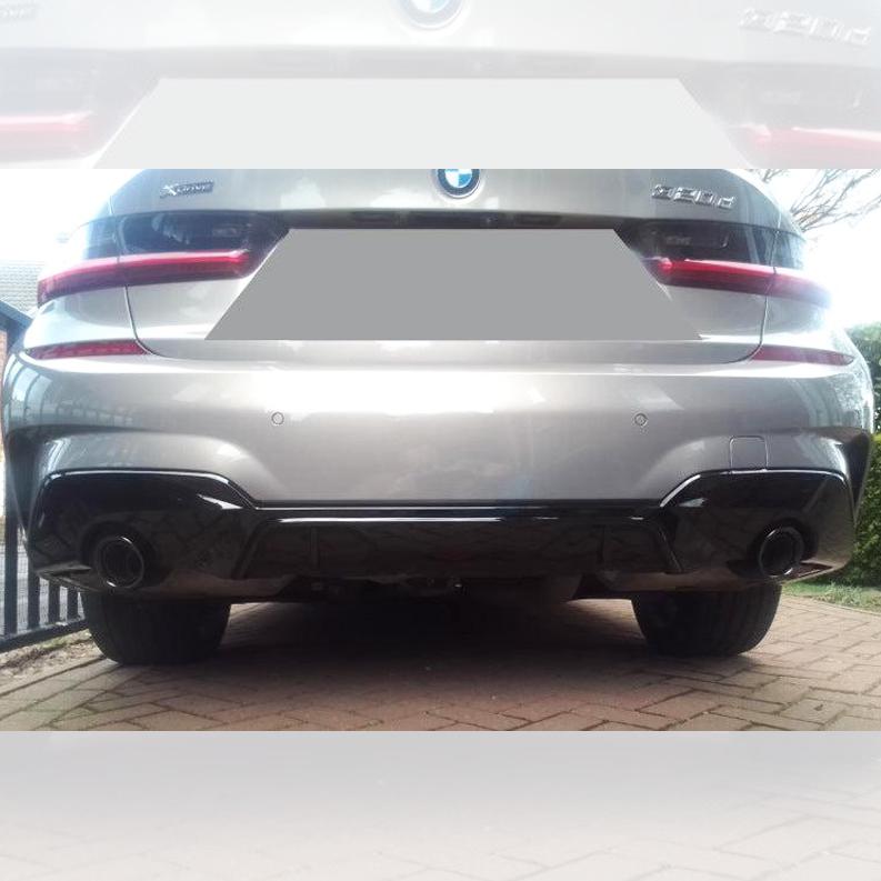 BMW 3 Series G20 G21 Gloss Black MP Style Rear Diffuser 19-22 Dual exhaust by Carbon Factory-Carbon Factory