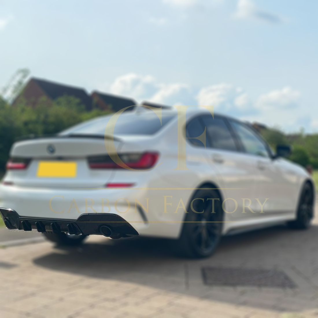 BMW 3 Series G20 G21 Gloss Black RK Style Rear Diffuser 19-22 - Dual-Carbon Factory