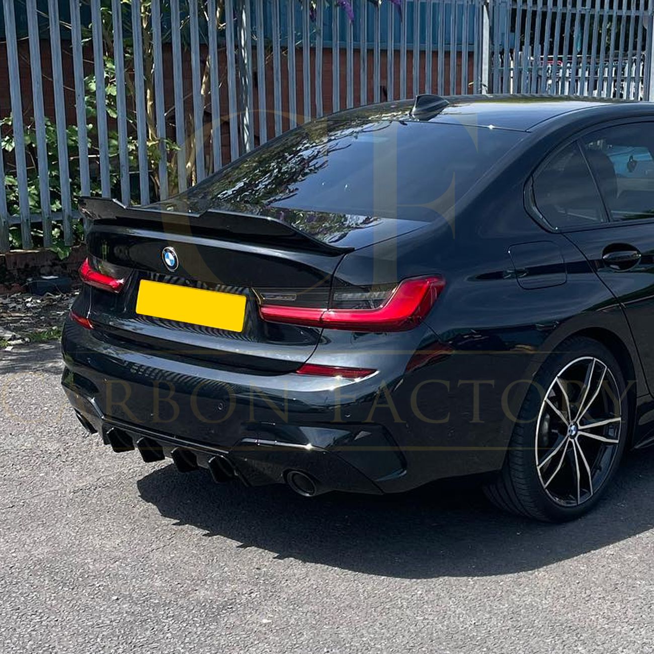 BMW 3 Series G20 G21 Gloss Black RK Style Rear Diffuser 19-22 - Dual-Carbon Factory