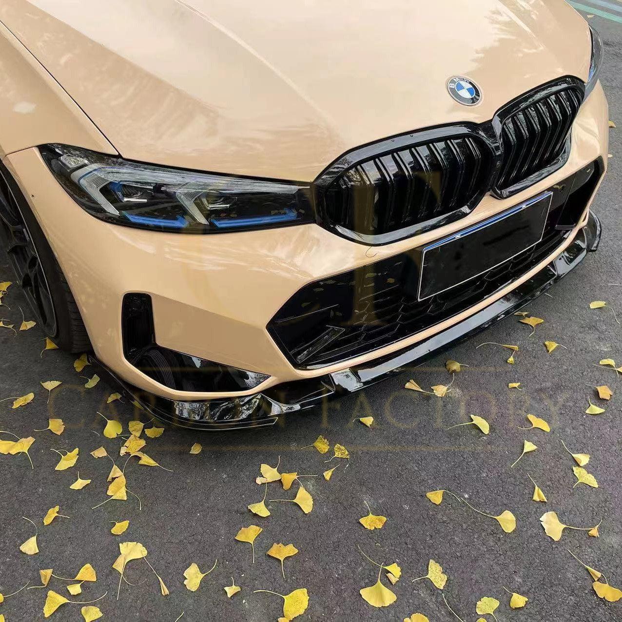 BMW 3 Series G20 G21 LCI Gloss Black 3D Style Front Splitter 23-Present by Carbon Factory-Carbon Factory