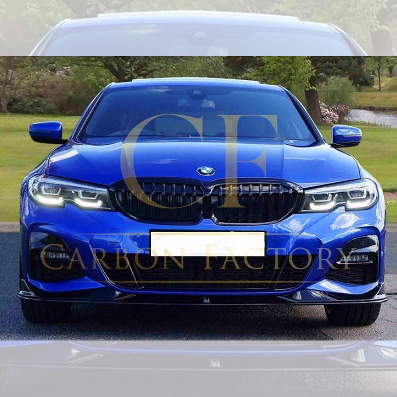 BMW 3 Series G20 G21 Pre-LCI Gloss Black AC Style Front Splitter 19-22-Carbon Factory