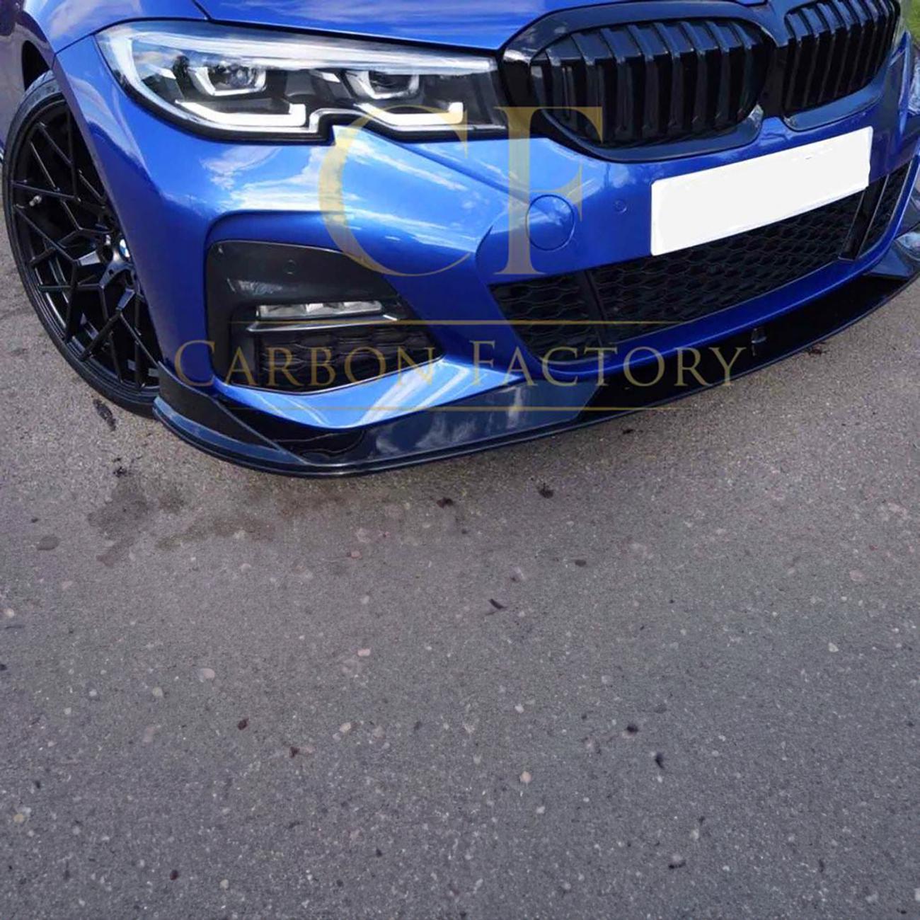 BMW 3 Series G20 G21 Pre-LCI Gloss Black AC Style Front Splitter 19-22-Carbon Factory