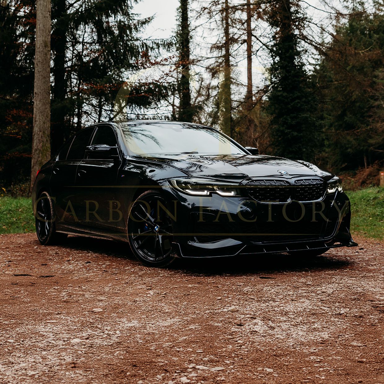 BMW 3 Series G20 G21 Pre-LCI Gloss Black Competition Style Front Splitter 19-22 by Carbon Factory-Carbon Factory