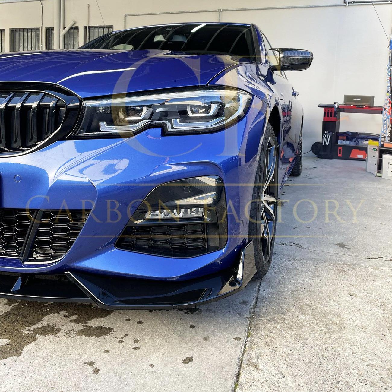 BMW 3 Series G20 G21 Pre-LCI Gloss Black Competition Style Front Splitter 19-22 by Carbon Factory-Carbon Factory