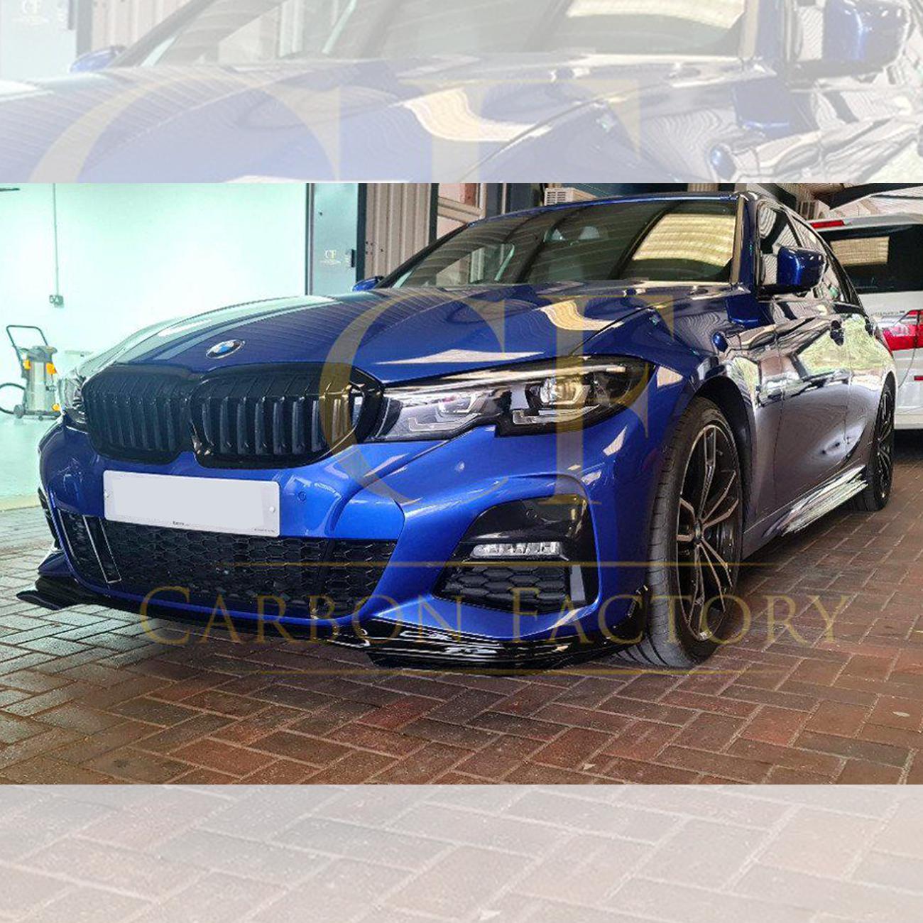 BMW 3 Series G20 G21 Pre-LCI Gloss Black MP Style Front Splitter 19-21 by Carbon Factory-Carbon Factory