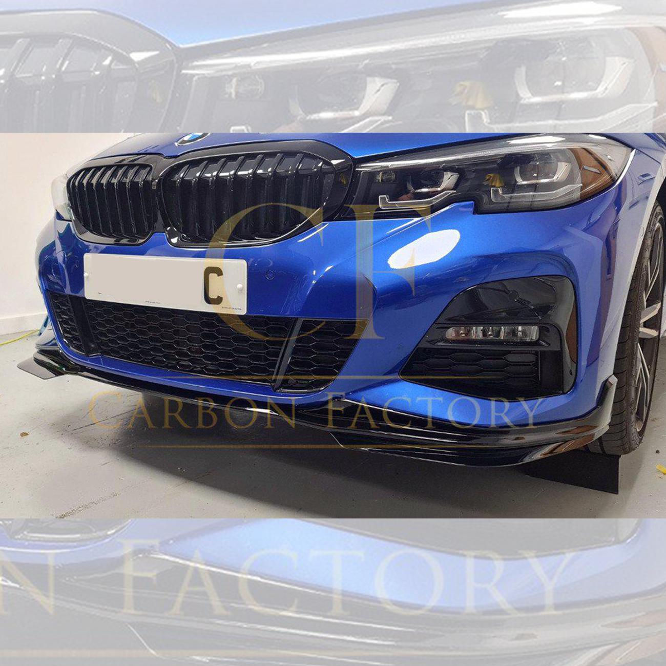 BMW 3 Series G20 G21 Pre-LCI Gloss Black MP Style Front Splitter 19-21 by Carbon Factory-Carbon Factory