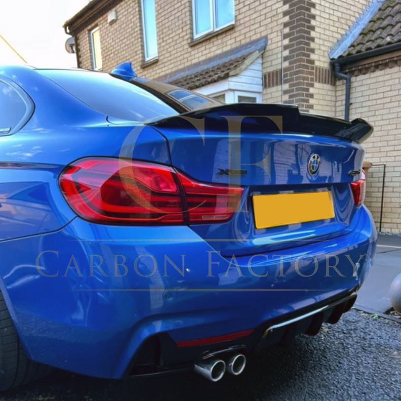 BMW 4 Series F33 Convertible inc F83 M4 PSM Style Gloss Black Boot Spoiler 14-20-Carbon Factory