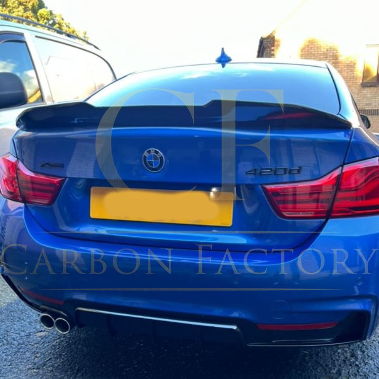 BMW 4 Series F33 Convertible inc F83 M4 PSM Style Gloss Black Boot Spoiler 14-20-Carbon Factory