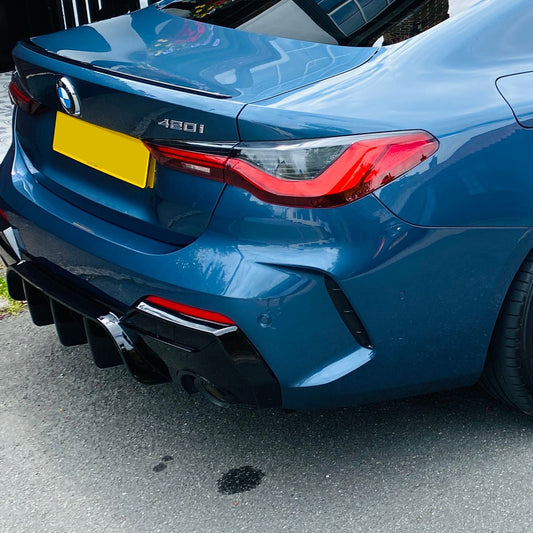 BMW 4 Series G22 G23 Gloss Black MP Style Rear Diffuser 20-Present-Carbon Factory