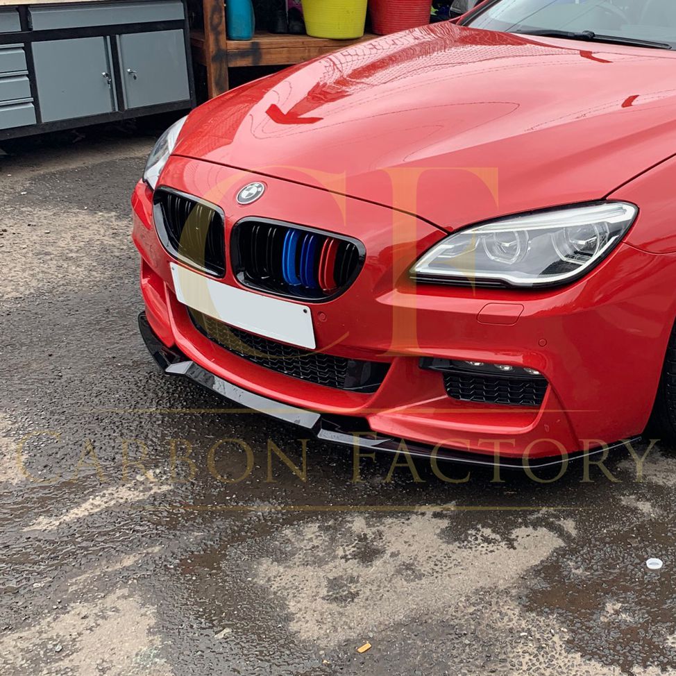 BMW 6 Series F06 F12 F13 M Sport V Style Gloss Black Front Splitter 11-18 by Carbon Factory-Carbon Factory