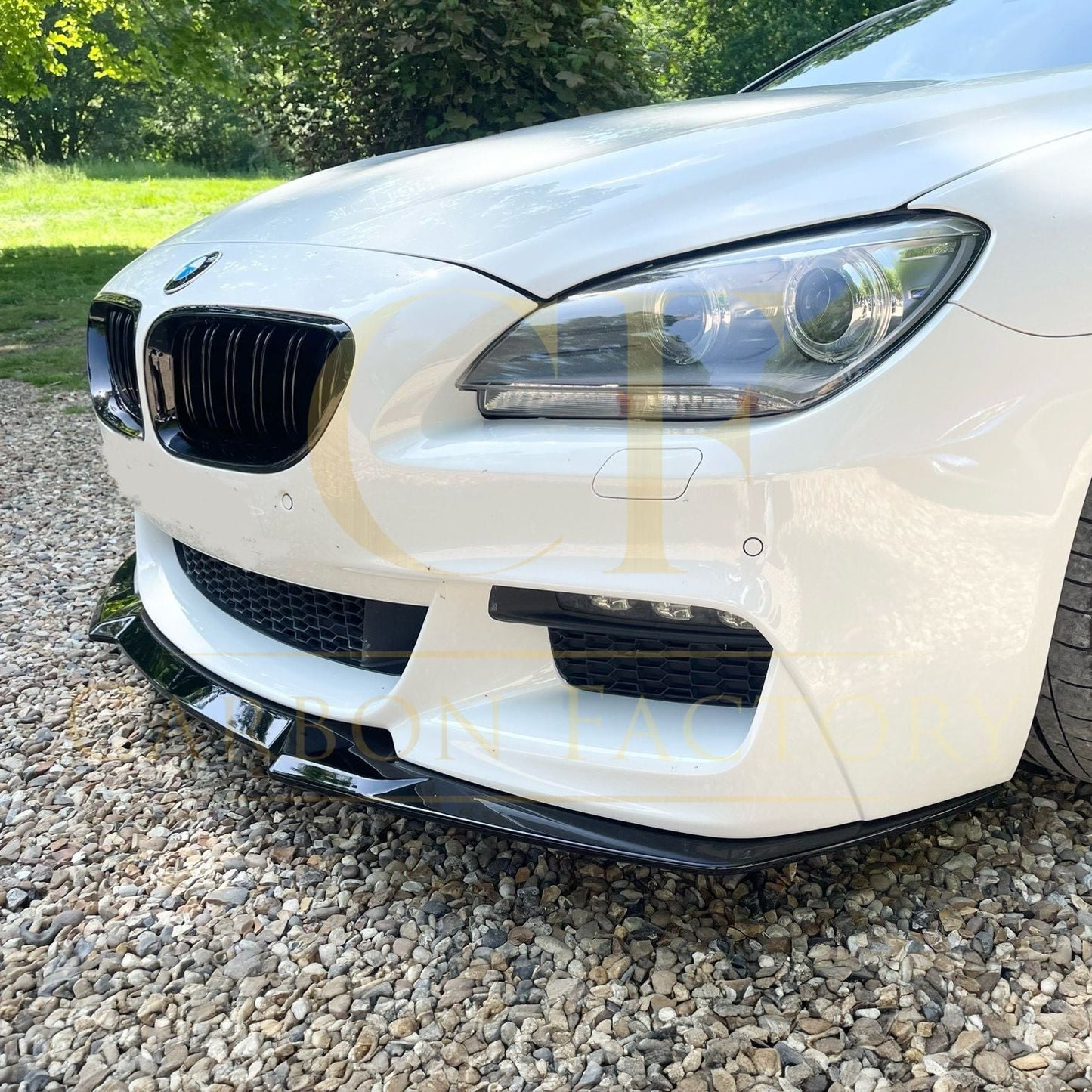 BMW 6 Series F06 F12 F13 M Sport V Style Gloss Black Front Splitter 11-18 by Carbon Factory-Carbon Factory