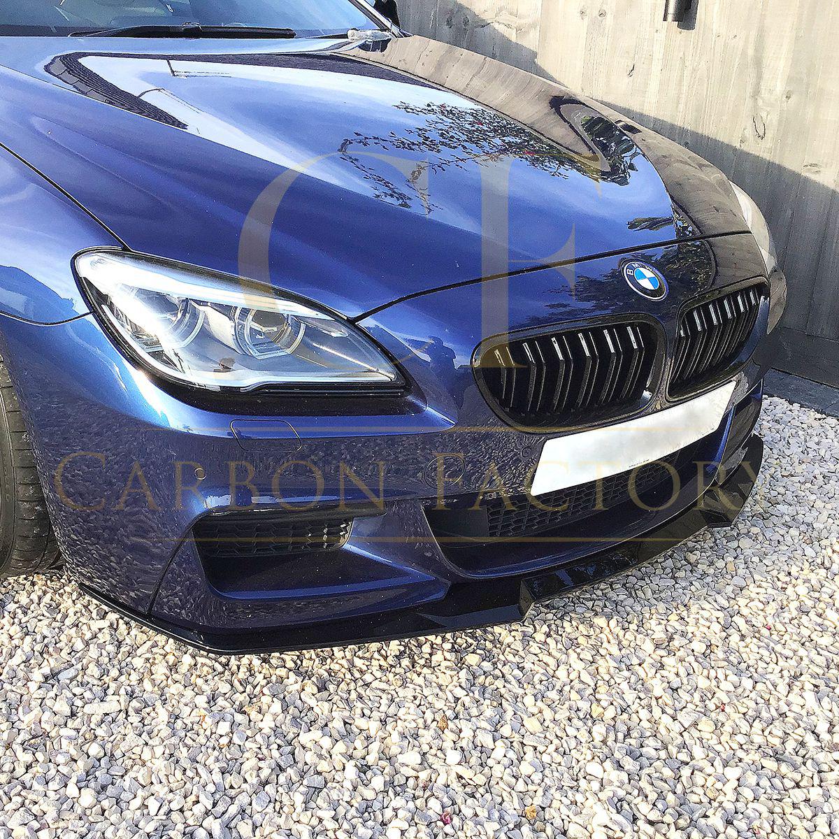 BMW 6 Series F06 F12 F13 M Sport V Style Gloss Black Front Splitter 11-18 by Carbon Factory-Carbon Factory