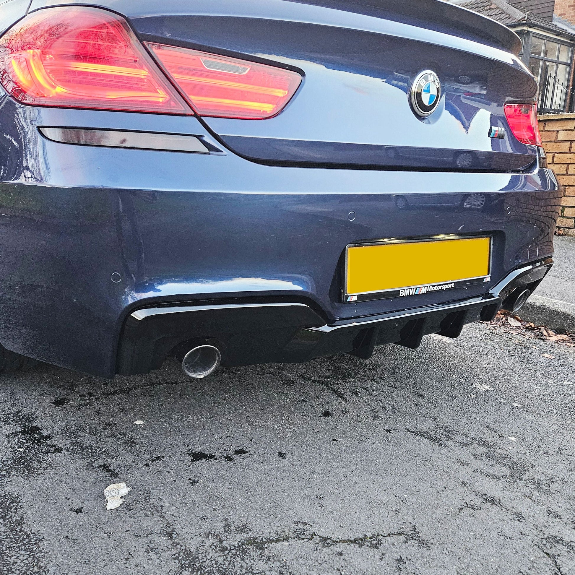 BMW 6 Series F06 F12 F13 M Sport V Style Gloss Black Rear Diffuser 12-17 (Dual Exhaust)-Carbon Factory