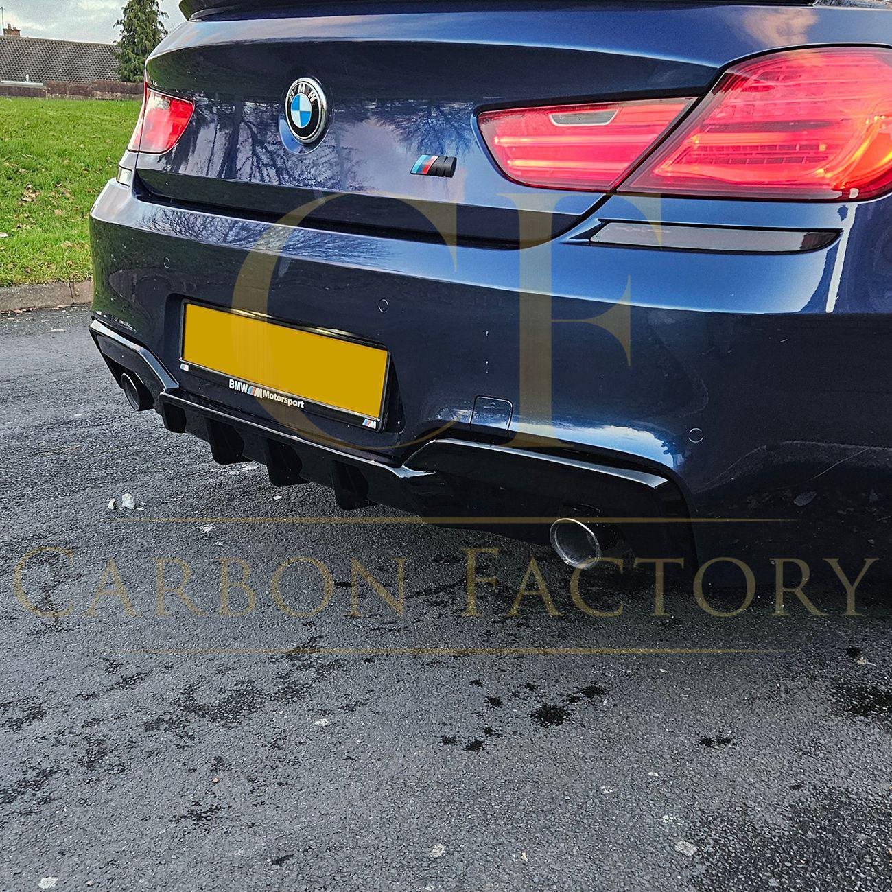 BMW 6 Series F06 F12 F13 M Sport V Style Gloss Black Rear Diffuser 12-17 (Dual Exhaust)-Carbon Factory