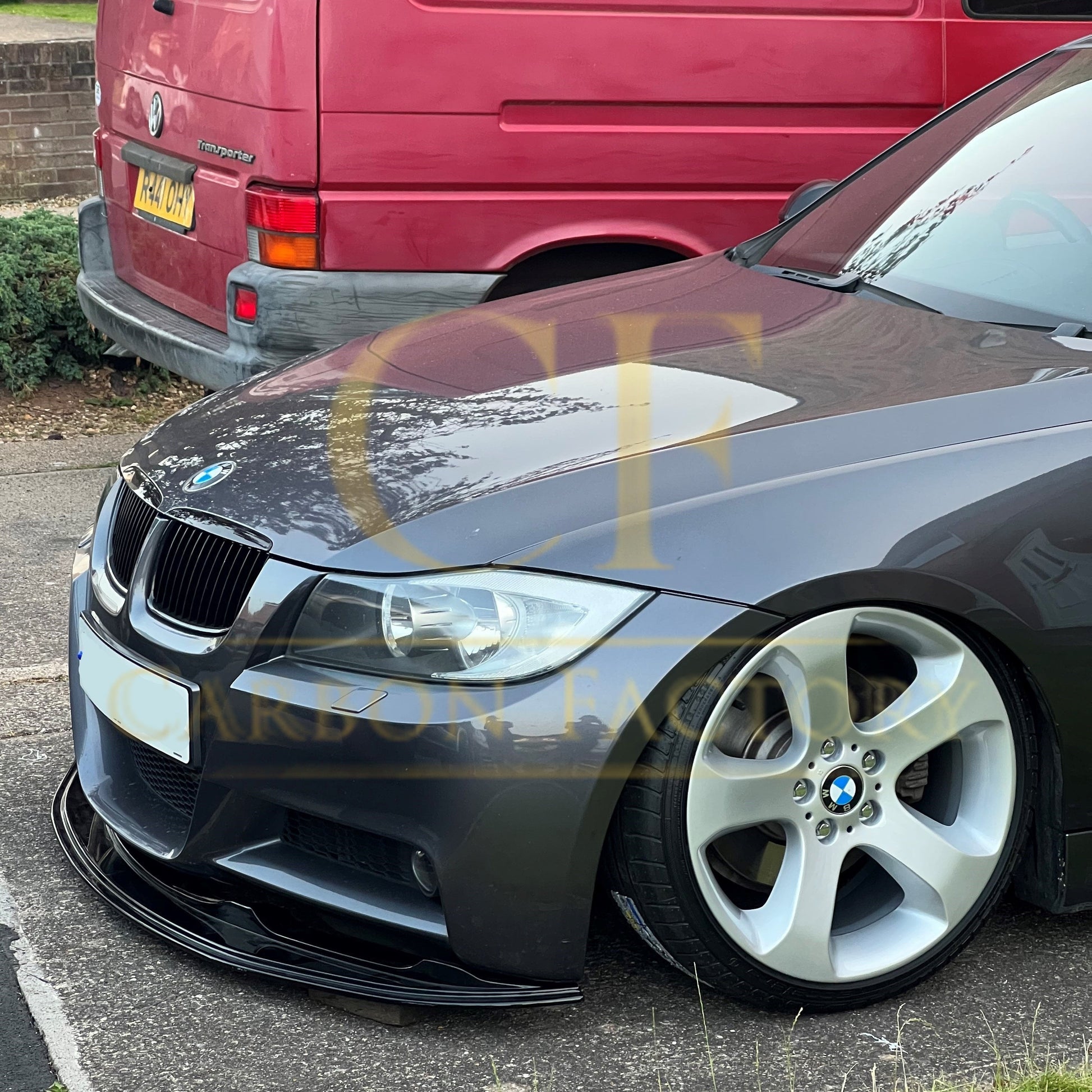 BMW E90 3 Series MP Style Gloss Black Front Splitter 05-08-Carbon Factory