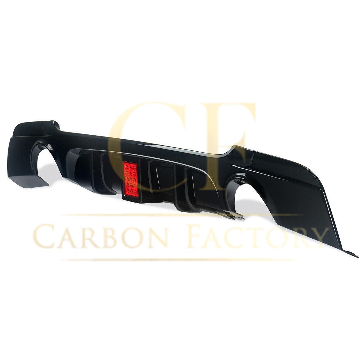 BMW E90 E91 3 Series LED Style Gloss Black Rear Diffuser Dual Exhaust 05-13 by Carbon Factory-Carbon Factory