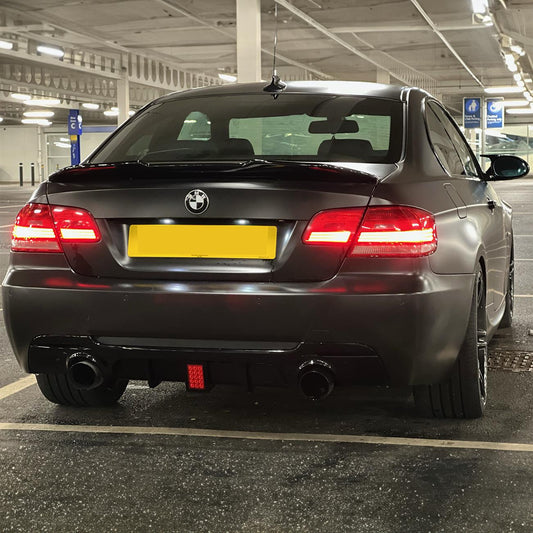 BMW E92 E93 3 Series LED Style Gloss Black Rear Diffuser Dual Exhaust 05-13 by Carbon Factory-Carbon Factory