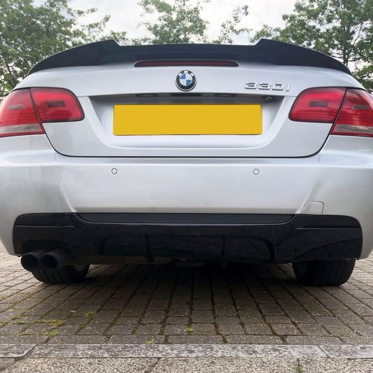 BMW E92 E93 3 Series MP Style Gloss Black Rear Diffuser Twin Exhaust 05-13 by Carbon Factory-Carbon Factory