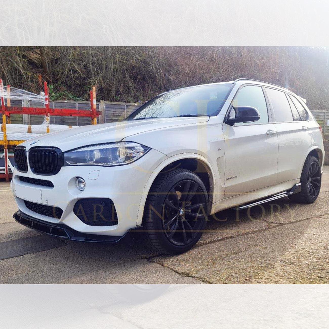 BMW F15 X5 Gloss Black Carbon Factory Style Body Kit Splitter Diffuser Side Skirt Spoiler 13-18-Carbon Factory