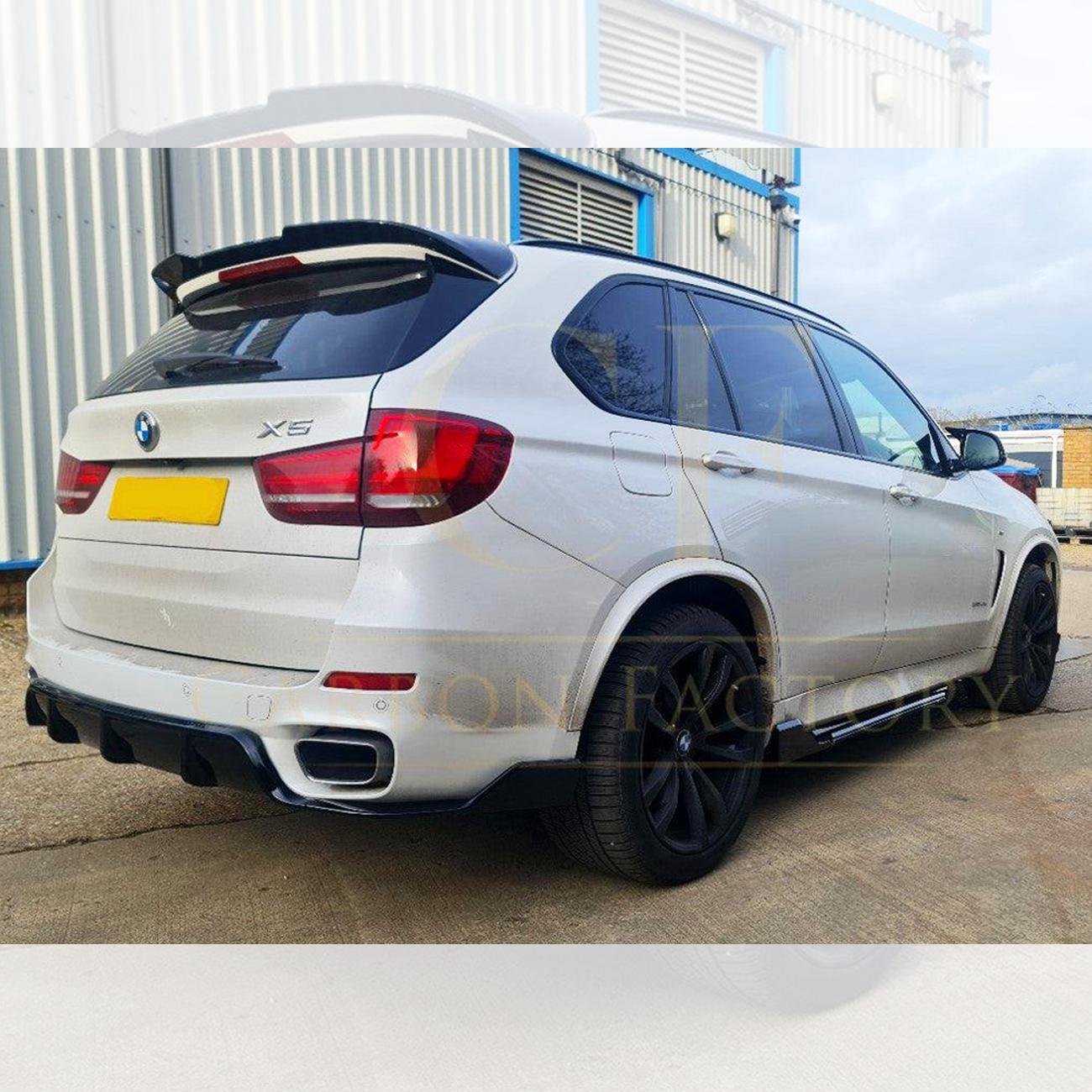 BMW F15 X5 Gloss Black Carbon Factory Style Body Kit Splitter Diffuser Side Skirt Spoiler 13-18-Carbon Factory