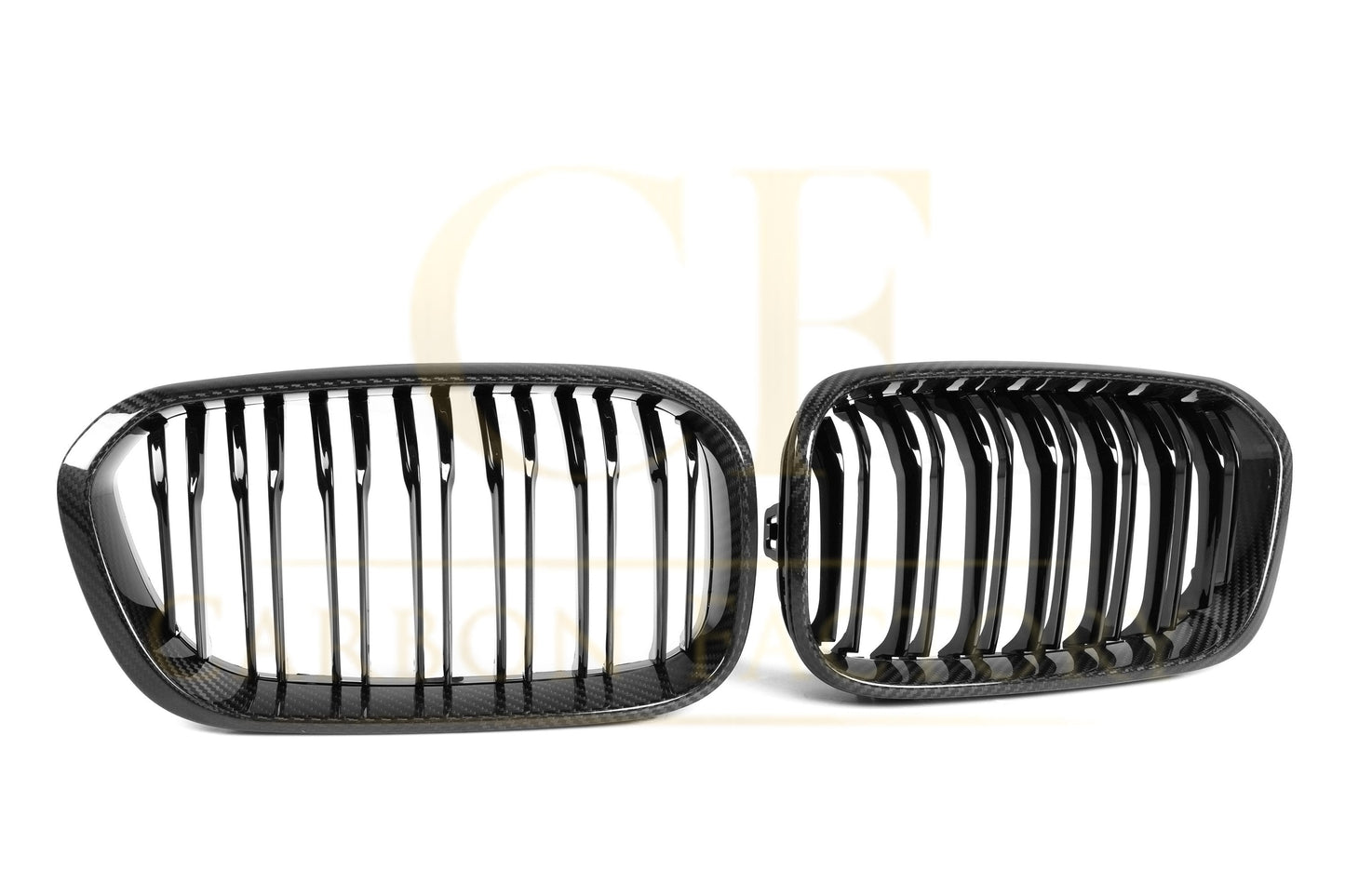 BMW F20 1 Series LCI Double Slat Pre-preg Carbon Fibre Front Grille 15-19-Carbon Factory