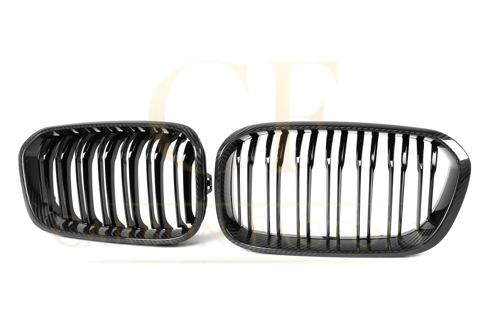 BMW F20 1 Series LCI Double Slat Pre-preg Carbon Fibre Front Grille 15-19-Carbon Factory