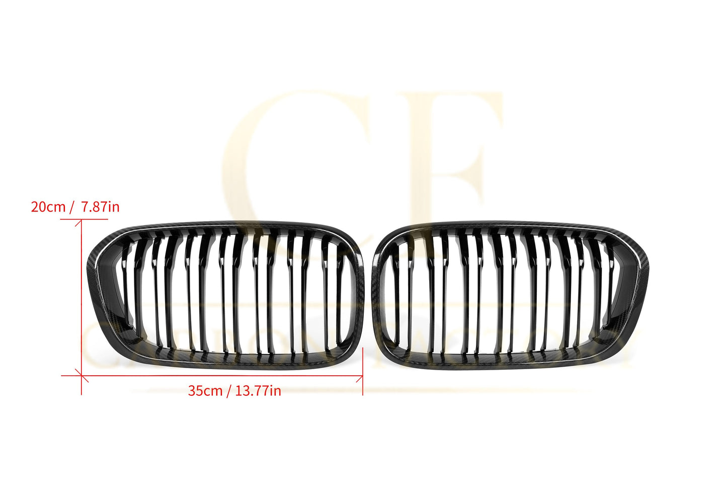 BMW F20 1 Series LCI Double Slat Pre-preg Carbon Fibre Front Grille 15-19-Carbon Factory