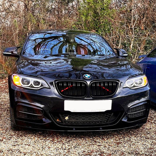 BMW F22 2 Series M Sport MP Style Gloss Black Front Splitter 14-Present-Carbon Factory