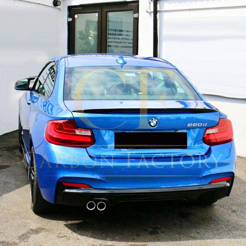 BMW F22 2 Series M Sport MP Style Gloss Black Rear Diffuser Twin Exhaust 14-Present by Carbon Factory-Carbon Factory