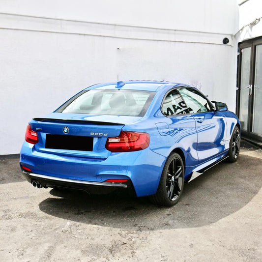 BMW F22 2 Series M Sport MP Style Gloss Black Rear Diffuser Twin Exhaust 14-Present-Carbon Factory