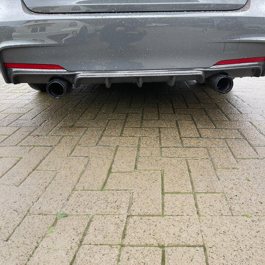 BMW F30 F31 3 Series Carbon Fibre Rear Diffuser with Dual Exhaust 12-19-Carbon Factory