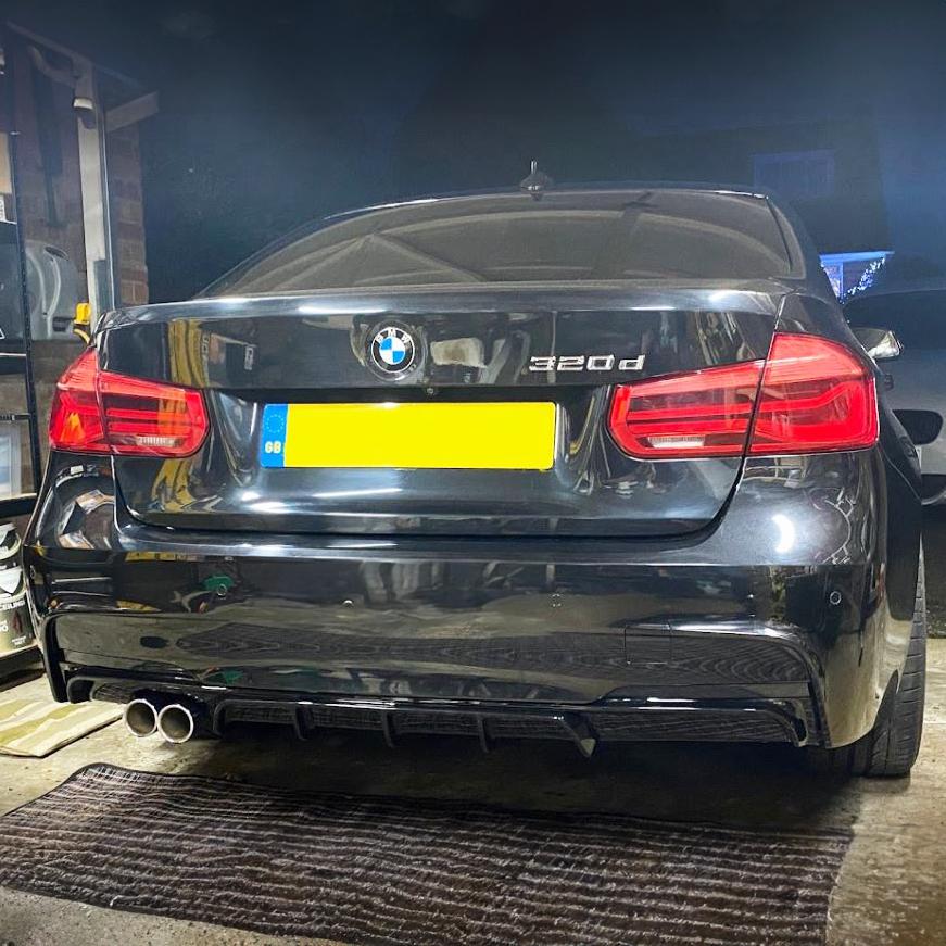 BMW F30 F31 3 Series Gloss Black Rear Diffuser Twin Exhaust 12-19 by Carbon Factory-Carbon Factory